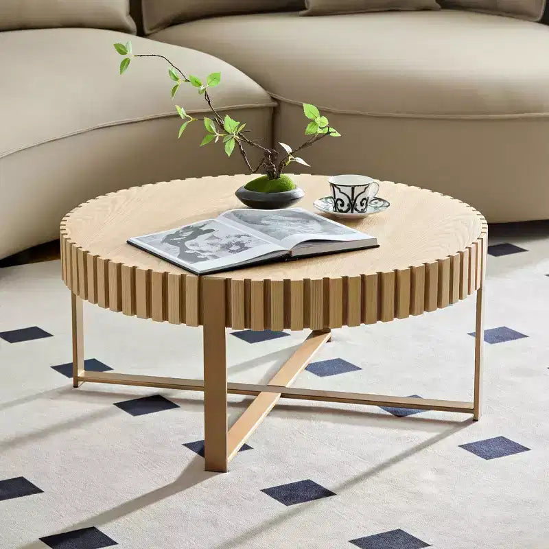Table basse ronde moderne en bois fabriquée à la main, 80 cm de long avec piédestal robuste, table d'appoint peu encombrante pour petit salon ou bureau