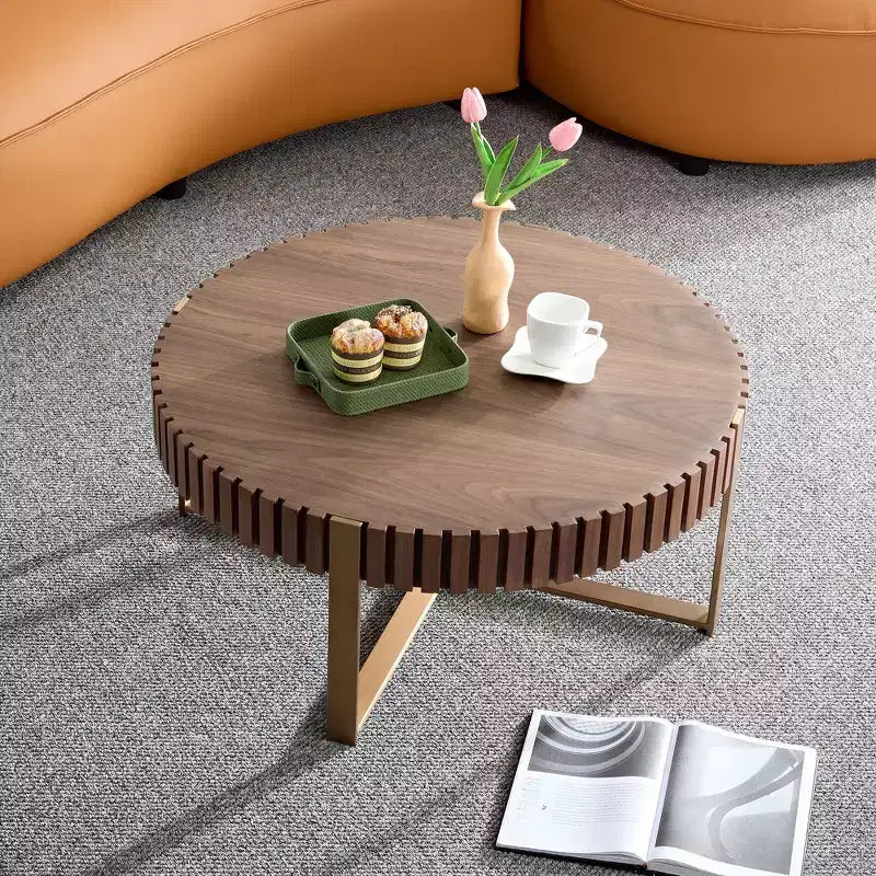 Table basse ronde moderne en bois fabriquée à la main, 80 cm de long avec piédestal robuste, table d'appoint peu encombrante pour petit salon ou bureau
