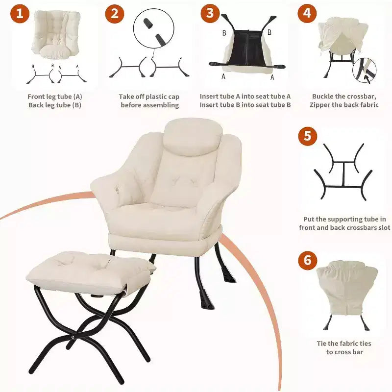 Fauteuil d'appoint confortable en velours pour adultes, fauteuil de lecture ergonomique avec accoudoirs rembourrés, repose-pieds pliant, poche latérale, rose, gris