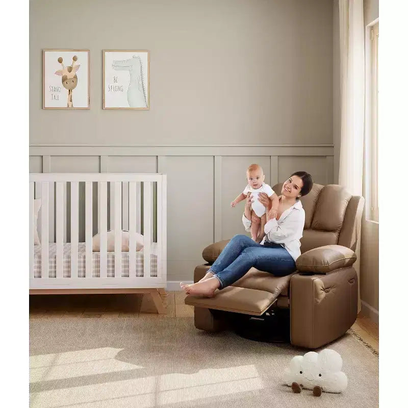 Canapé Inclinable Électrique avec Massage, Fauteuil Pivotant et à Bascule, Port USB, Porte-Gobelets, Poches Latérales, Assise Extra-Large, Salon