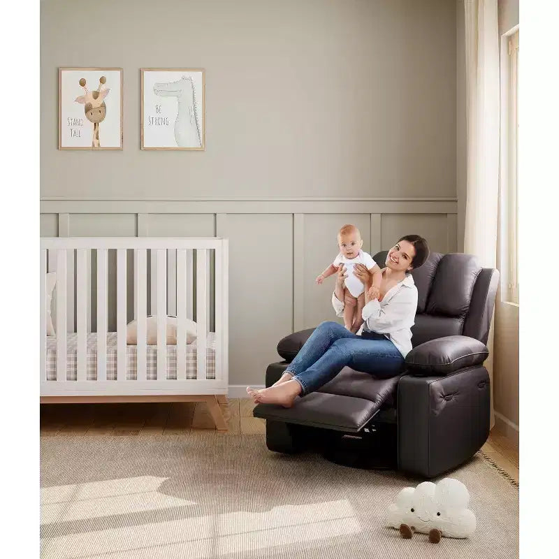 Canapé Inclinable Électrique avec Massage, Fauteuil Pivotant et à Bascule, Port USB, Porte-Gobelets, Poches Latérales, Assise Extra-Large, Salon