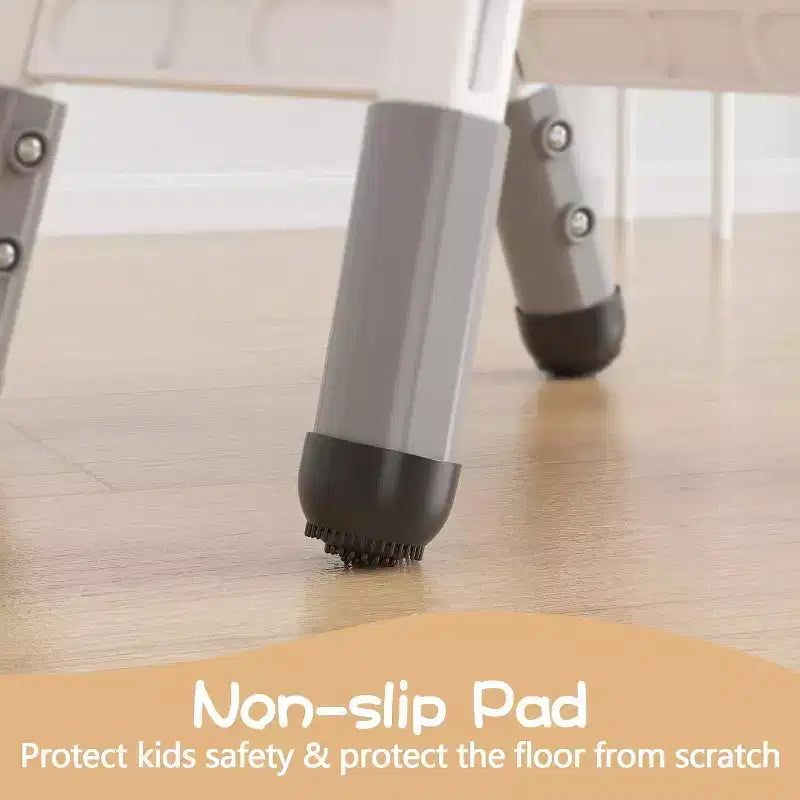 Chaise enfant réglable en hauteur sur 3 niveaux, lot de 2, pour 2-6 ans avec pieds antidérapants et dossier ergonomique