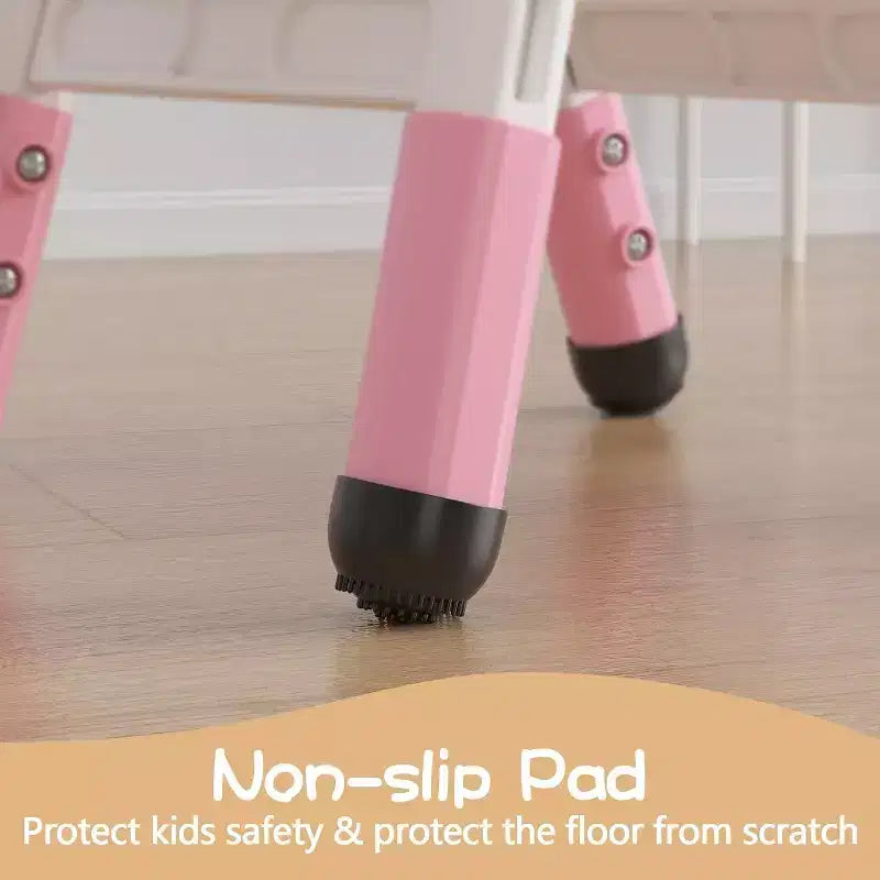 Chaise enfant réglable en hauteur sur 3 niveaux, lot de 2, pour 2-6 ans avec pieds antidérapants et dossier ergonomique