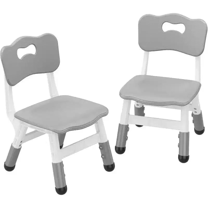 Chaise enfant réglable en hauteur sur 3 niveaux, lot de 2, pour 2-6 ans avec pieds antidérapants et dossier ergonomique