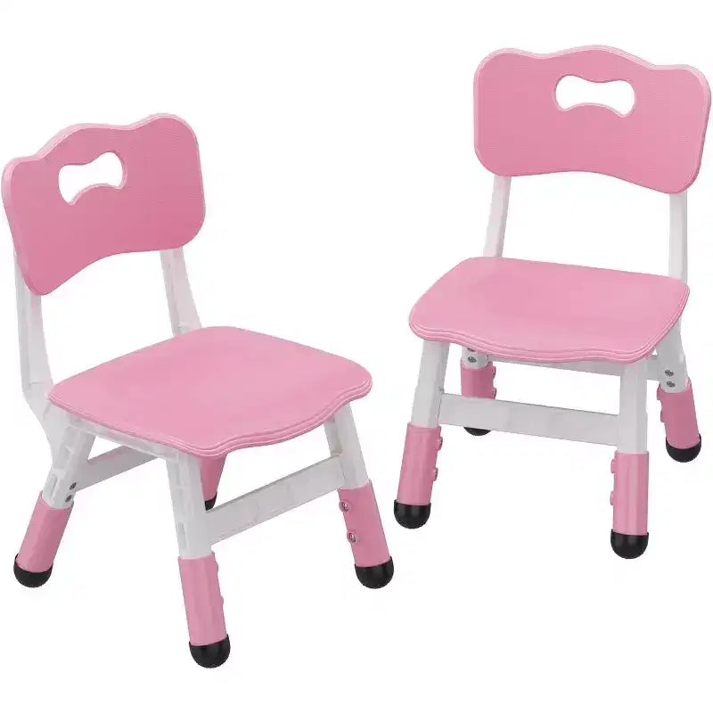 Chaise enfant réglable en hauteur sur 3 niveaux, lot de 2, pour 2-6 ans avec pieds antidérapants et dossier ergonomique