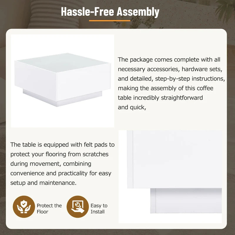 Square High Glossy Coffee Table