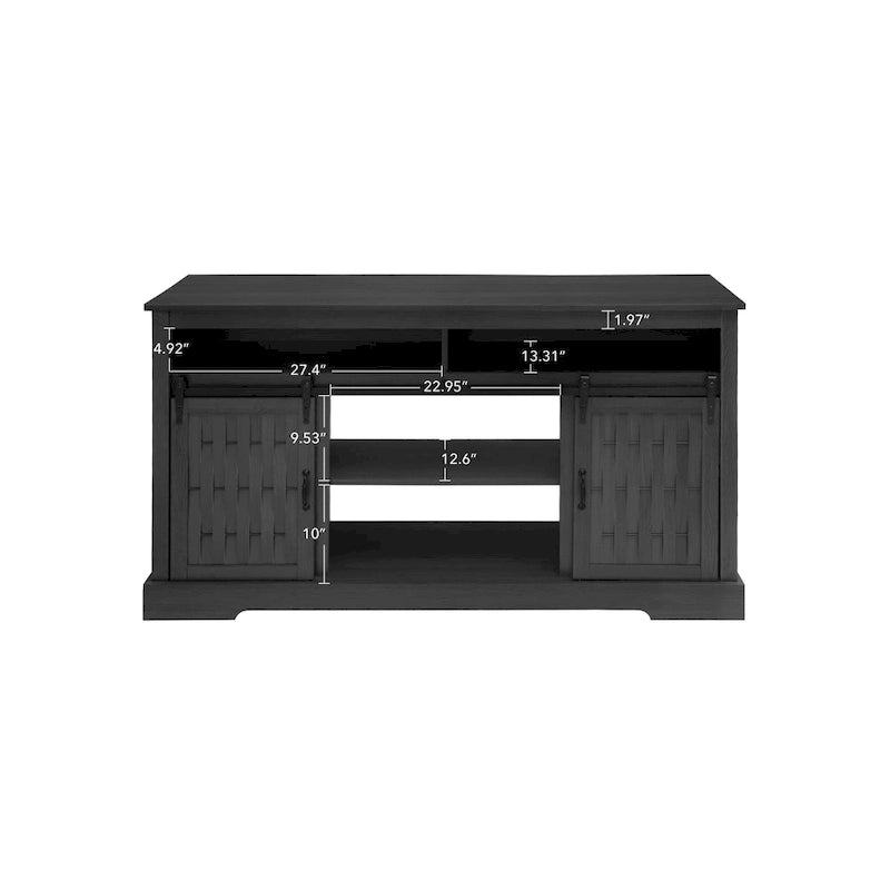 58.03" Fireplace TV Stand with Electric Fireplace and Sliding Barn Doors for TVs Up to 65"