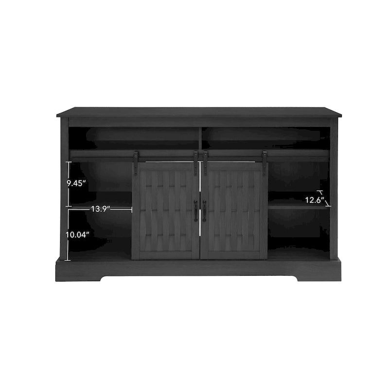 58.03" Fireplace TV Stand with Electric Fireplace and Sliding Barn Doors for TVs Up to 65"