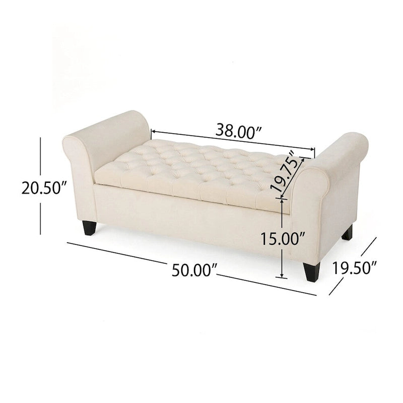 Hayes Armed Storage Bench