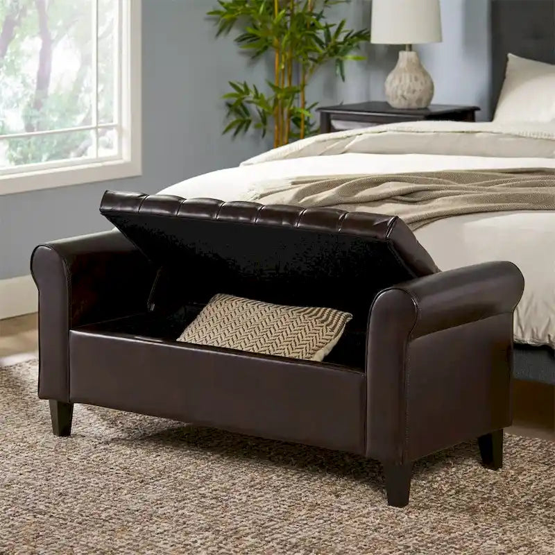 Hayes Armed Storage Bench