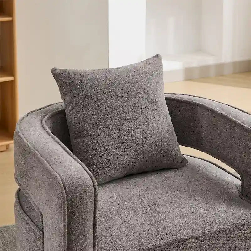 29.1 Swivel Accent Chair with Weathered Wood Base