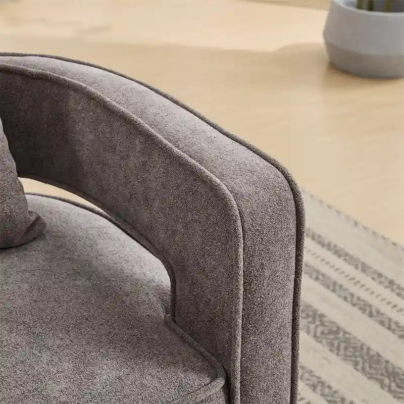 29.1 Swivel Accent Chair with Weathered Wood Base
