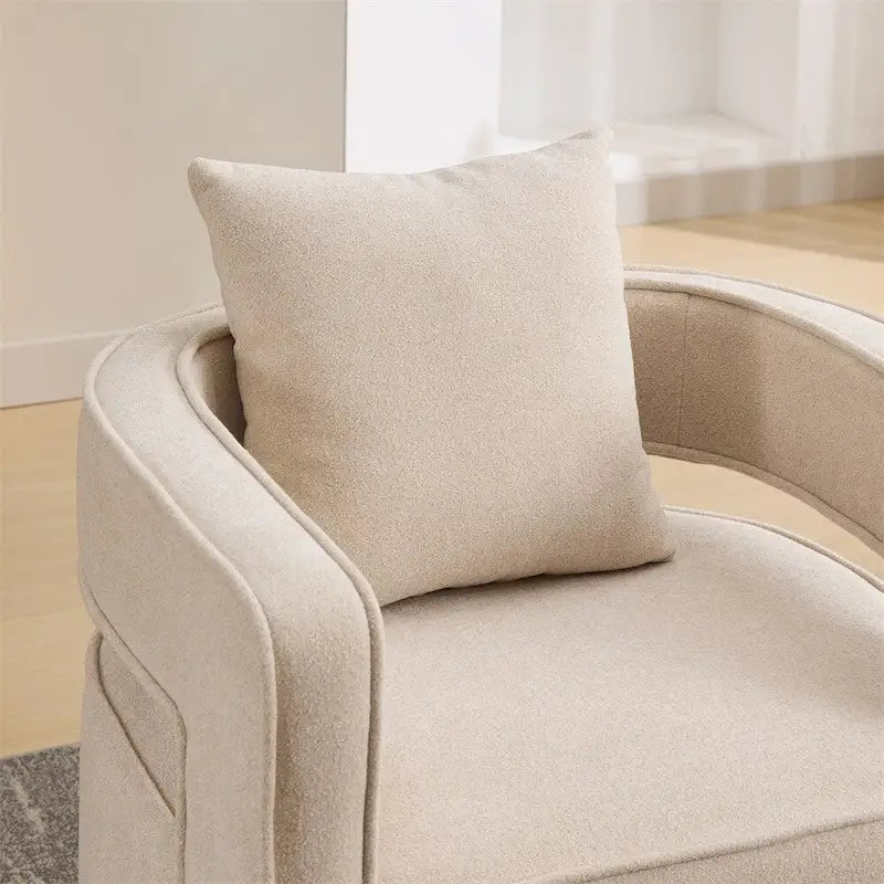 29.1 Swivel Accent Chair with Weathered Wood Base