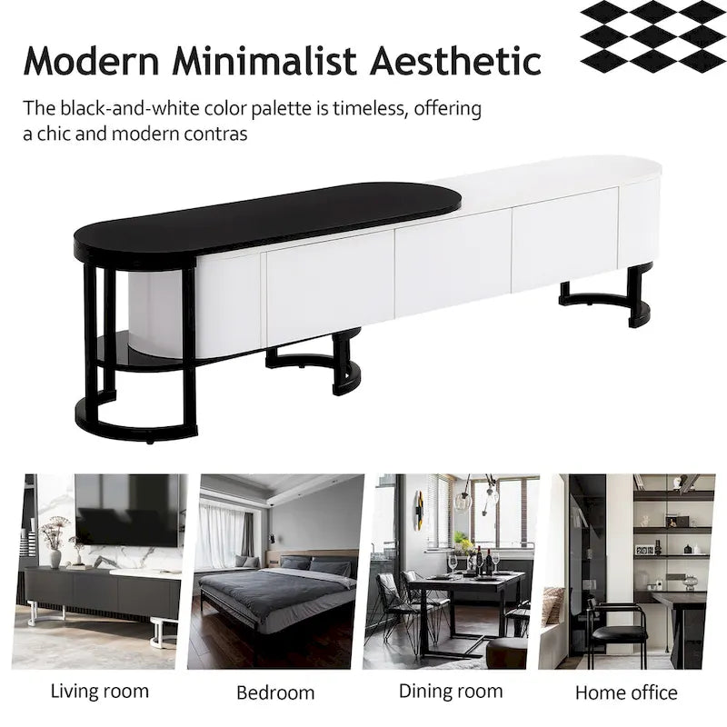 67.7-76.4Extendable TV Stand for TVs up to 75 Inches,Entertainment Center Media Console with 3 Drawers,Metal Adjustable Legs