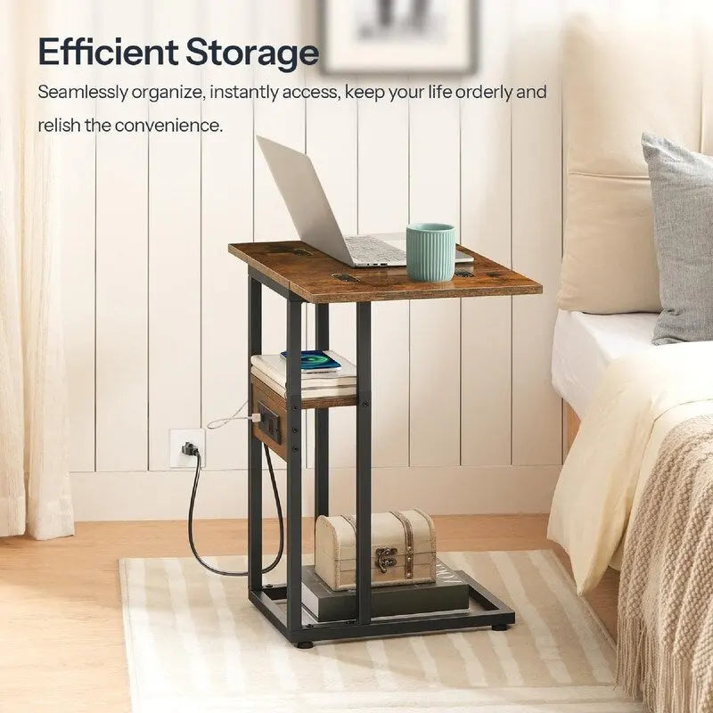 Foldable End Table - 15.4D x 10.2W x 25.2H