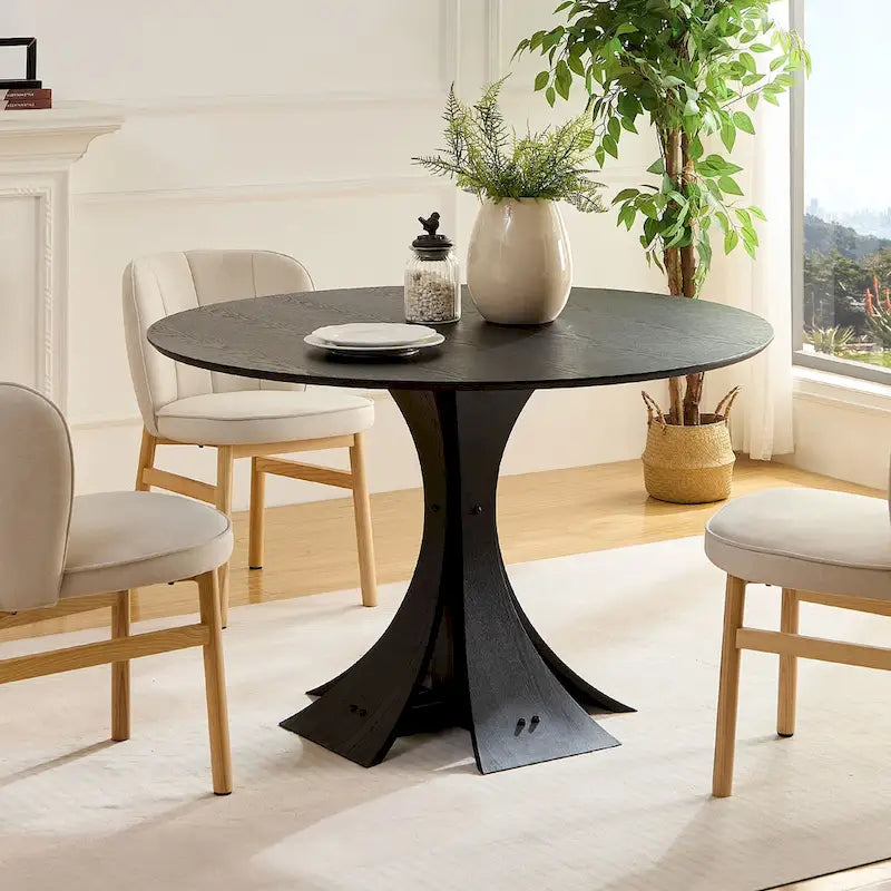 Wooden Frame Upholstered Shell Dining Chairs set of 2