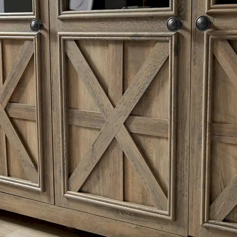 3 Doors Cabinet Large Buffet Sideboard Cabinet, Bar Wine Cabinet,Buffet Cabinet Table Coffee Bar Wine Bar Storage Space Cabinet