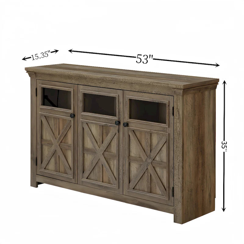 3 Doors Cabinet Large Buffet Sideboard Cabinet, Bar Wine Cabinet,Buffet Cabinet Table Coffee Bar Wine Bar Storage Space Cabinet