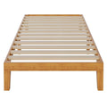 Twin Size Solid Wood Platform Bed with 1000lb Capacity & Storage