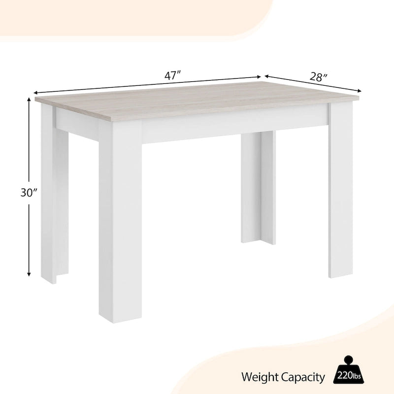 Costway Dining Table 47 Inch Kitchen Dining Table Rectangular for