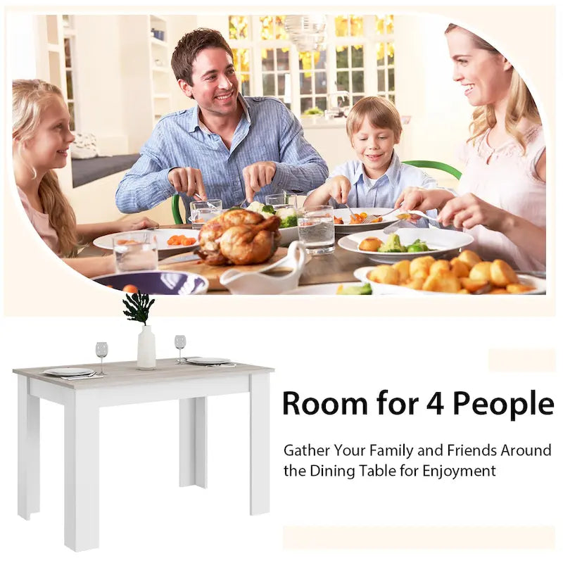 Costway Dining Table 47 Inch Kitchen Dining Table Rectangular for