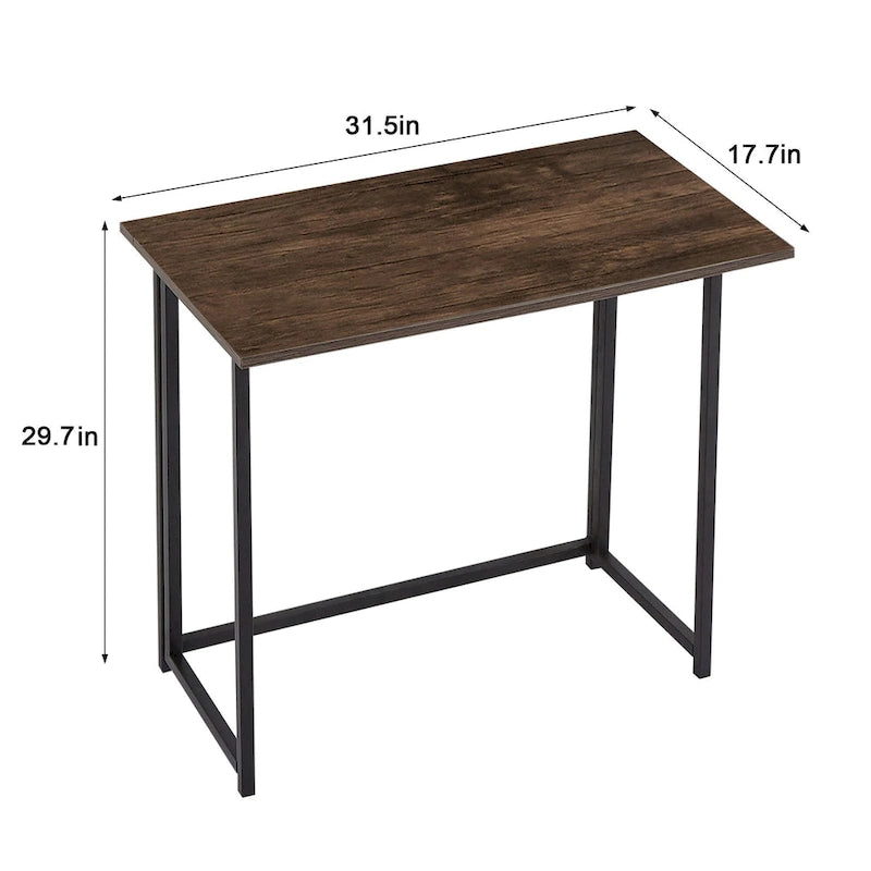 Javlergo Folding Computer Desk, 31.5 No Assembly Writing Desk, Space Saving Foldable Laptop Table for Home Office