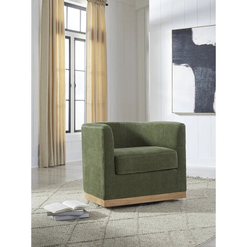 Signature Design by Ashley Jersonlow Forest Green Swivel Chair - 34 W x 31.25 D x 28.88 H