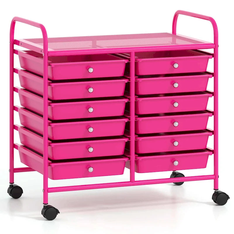 12-Drawer Rolling Storage Cart Mobile Utility Cart on Wheels