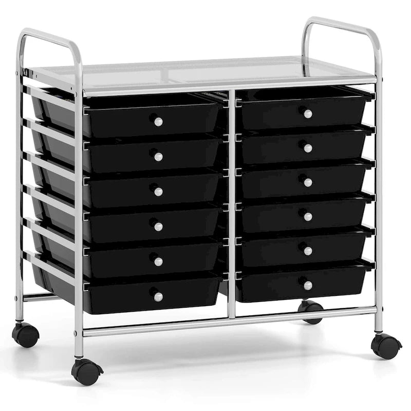 12-Drawer Rolling Storage Cart Mobile Utility Cart on Wheels