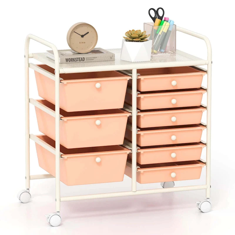 9 Drawer Rolling Storage Cart Mobile Drawer Carts Utility Cart