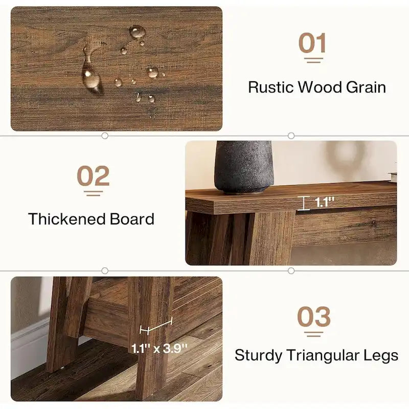 41.3-inch Farmhouse Console Table, 2-Tier Wooden Entryway Table