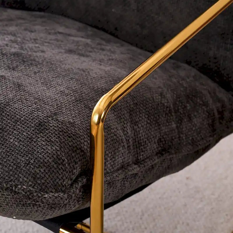 30.7" Armchair with Metal Frame and Gold Accents (Set of 2)