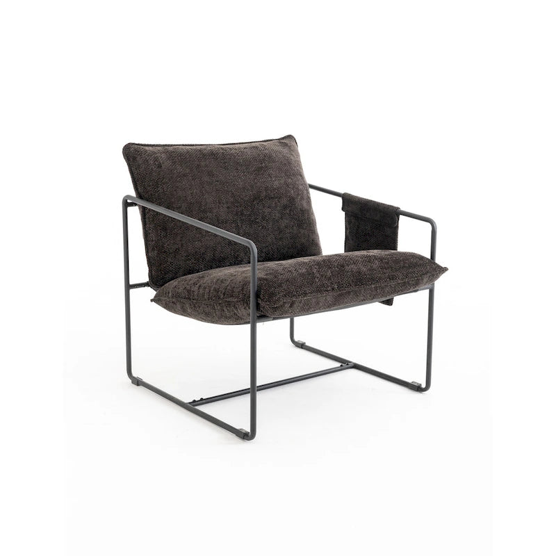 30.7" Armchair with Metal Frame and Gold Accents (Set of 2)