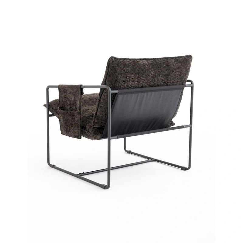 30.7" Armchair with Metal Frame and Gold Accents (Set of 2)