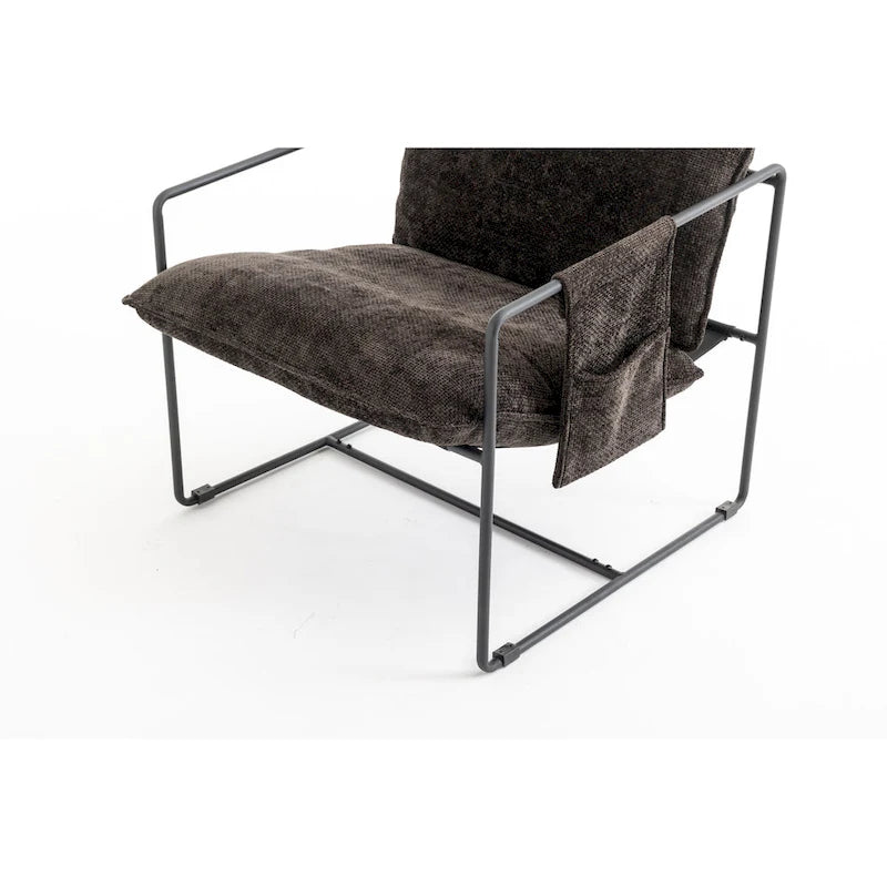 30.7" Armchair with Metal Frame and Gold Accents (Set of 2)