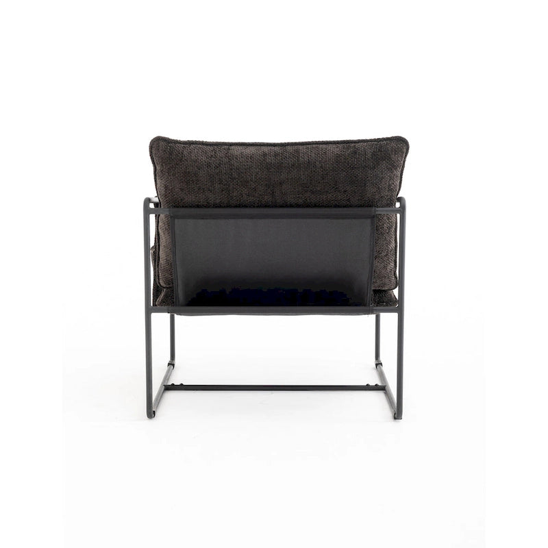 30.7" Armchair with Metal Frame and Gold Accents (Set of 2)