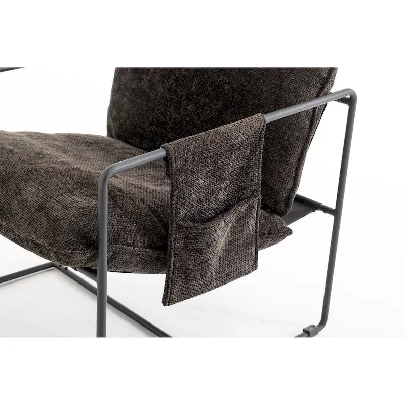 30.7" Armchair with Metal Frame and Gold Accents (Set of 2)