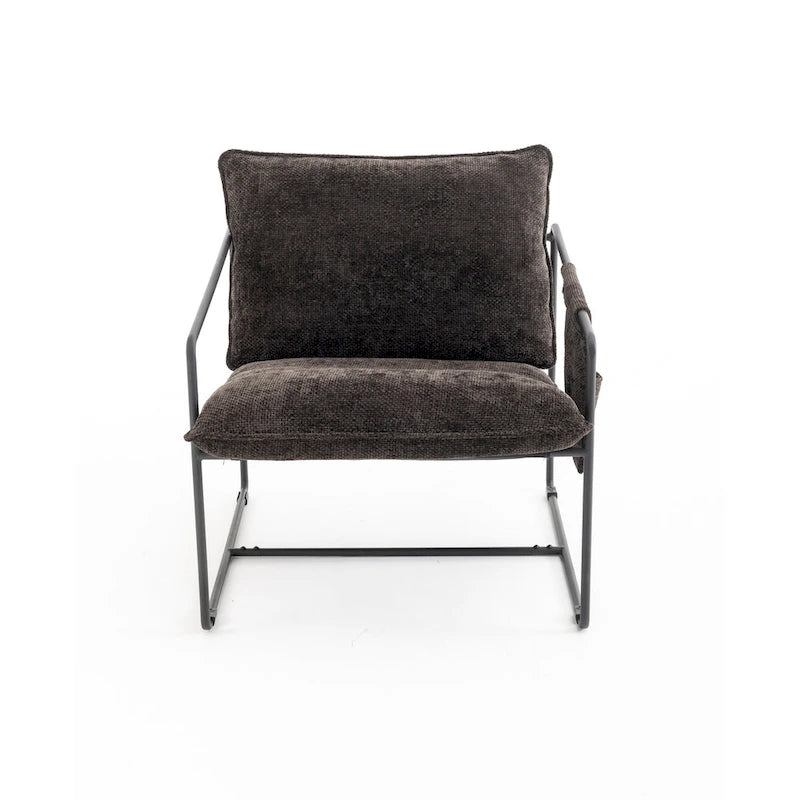 30.7" Armchair with Metal Frame and Gold Accents (Set of 2)