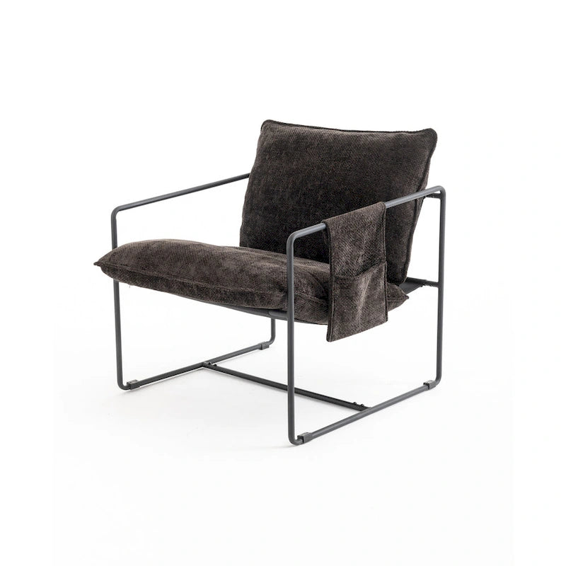 30.7" Armchair with Metal Frame and Gold Accents (Set of 2)