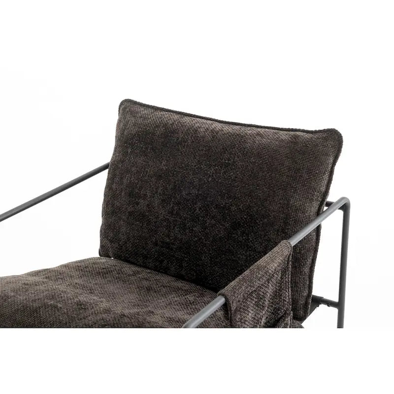30.7" Armchair with Metal Frame and Gold Accents (Set of 2)