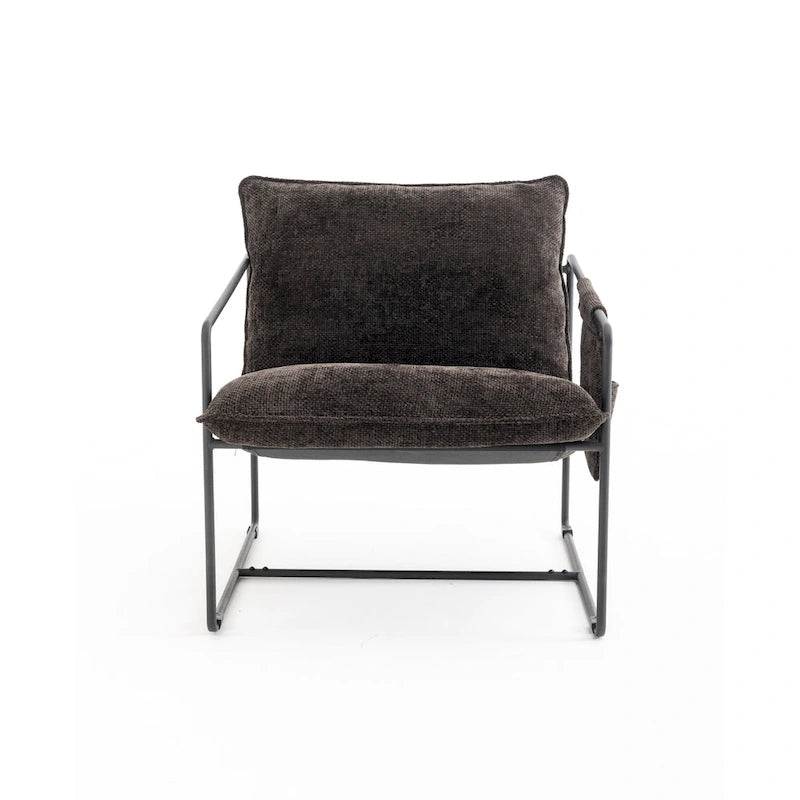 30.7" Armchair with Metal Frame and Gold Accents (Set of 2)
