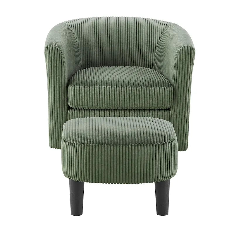 Green 26.38 Swivel Arm Chair with Ottoman