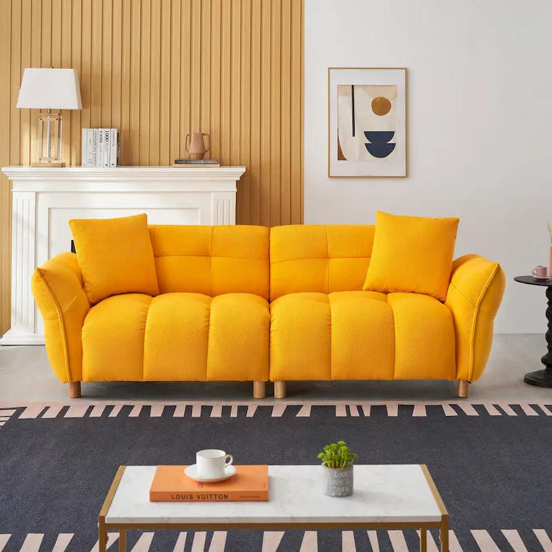 Teddy Upholstered 3-seater Sofa with Matching Pillows