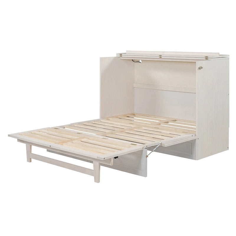Full Size Modern Murphy Bed with Versatile Storage Drawers & USB