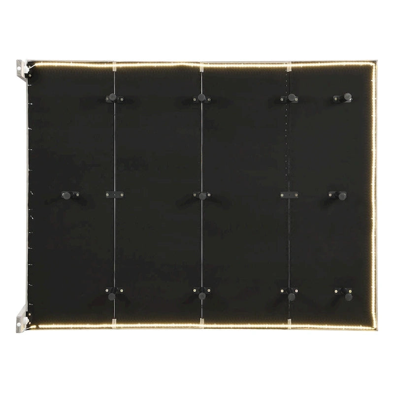 Velvet Floating Queen Upholstered Platform Bed, Sensor Light, Solid Build