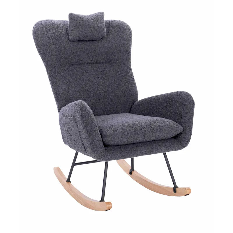 Teddy Upholstered Nursery Rocking Chair for Living Room Bedroom