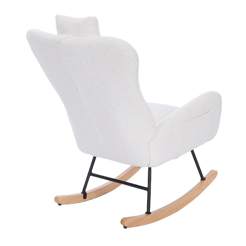 Teddy Upholstered Nursery Rocking Chair for Living Room Bedroom