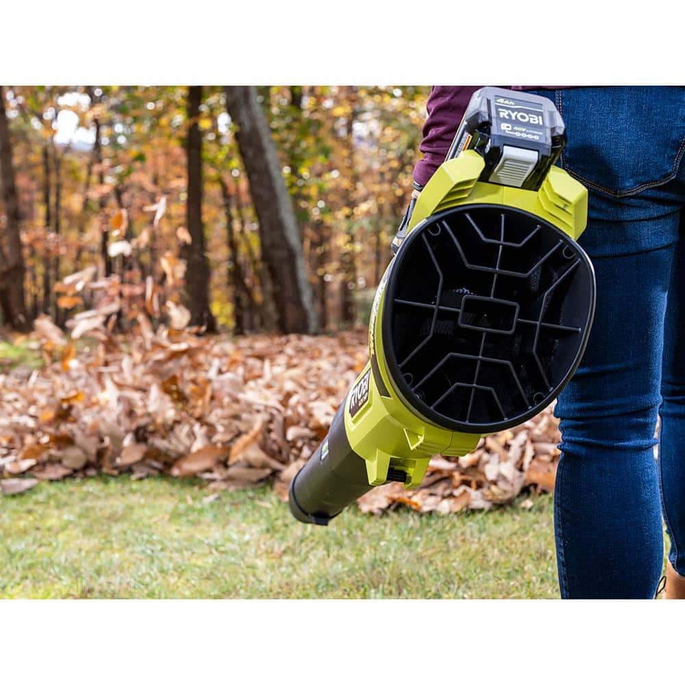 40V HP Brushless Whisper Series 155 MPH 600 CFM Cordless Battery Leaf Blower with 4.0 Ah Battery and Charger RY404130