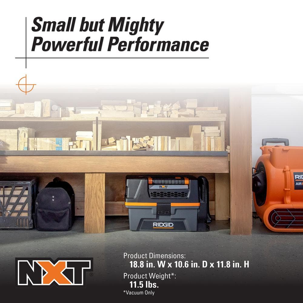 3 Gal. 18-Volt Cordless Handheld NXT Wet/Dry Vacuum with Battery, Charger, Fine Dust Filter, Hose and Accessories HD0320