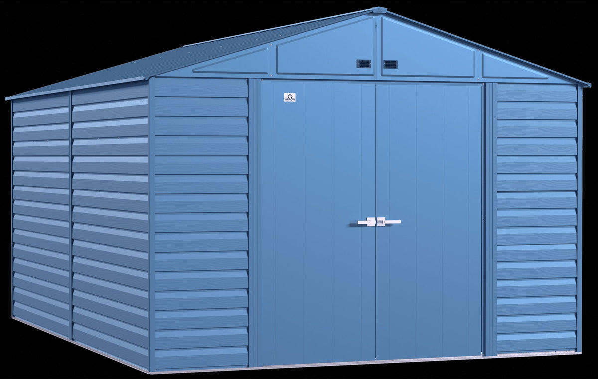 Arrow Select Steel Storage Shed, 10x14, Blue Grey